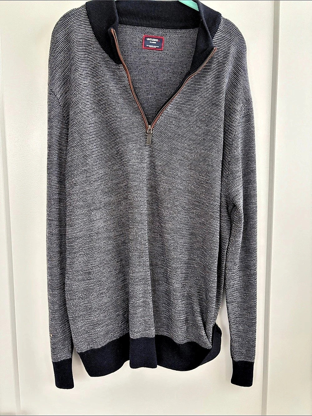 UNTUCKit Melyn Quarter-Zip Sweater Quarter-Zip Sweater Gray XL NWOT